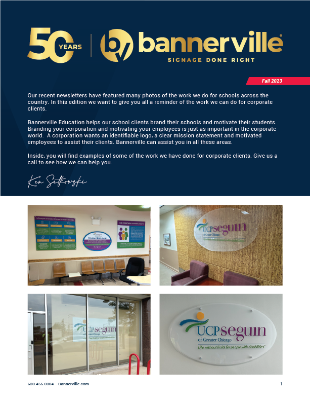 Bannerville Newsletter Signage Done Right Chicago Illinois Branding