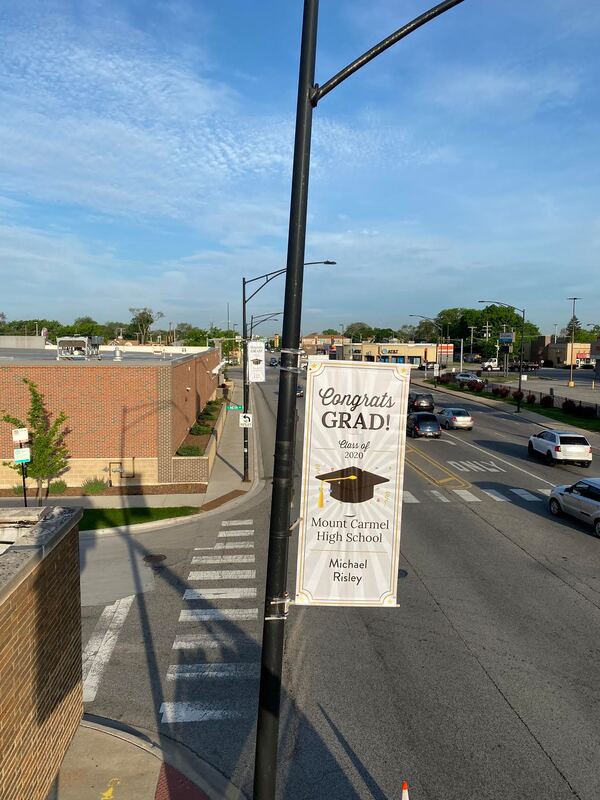 Congrats Grads Light Pole Banners, Graduation, Class of 2021, Chicago, School Banners