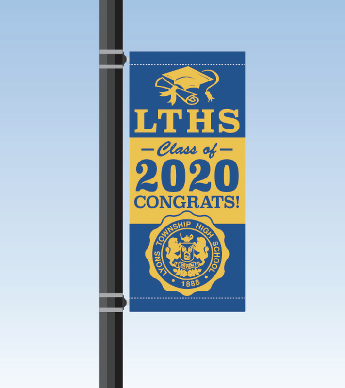 Congrats Grads Light Pole Banners, Graduation, Class of 2021, Chicago, School Banners