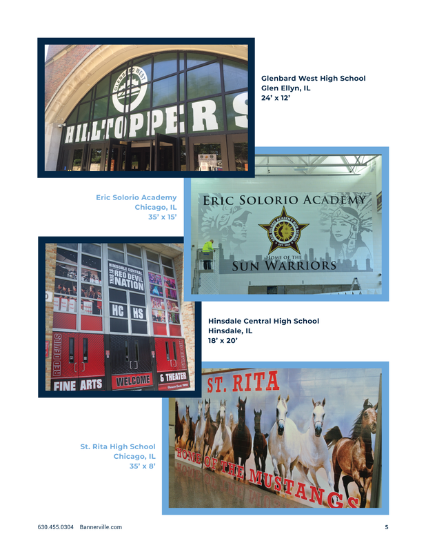 Bannerville spring newsletter chicago illinois signage done right school retail property management hinsdale branding education nonprofit light pole banners signs murals 