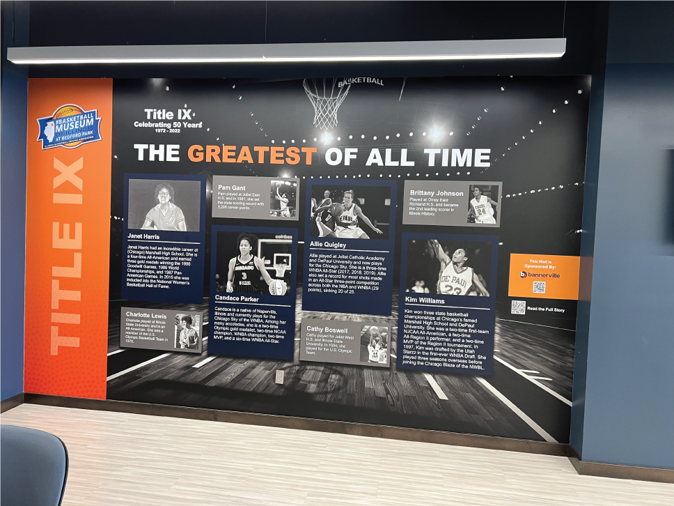 Basketball Museum of Illinois Wintrust Sports Complex Bannerville Mural Wall Graphics Advertising Marketing Event
