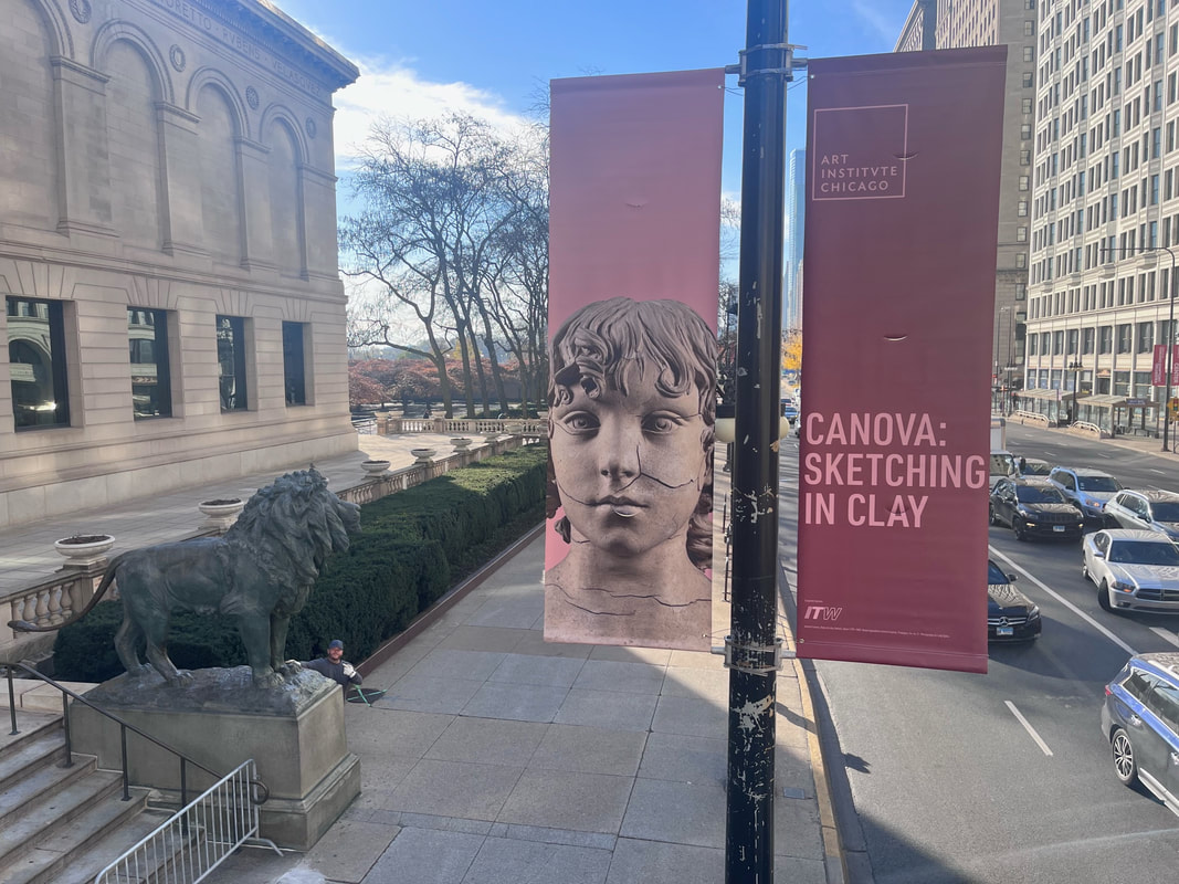 Art Institute of Chicago Canova Art Exhibit Light Pole Banners Print Marketing Bannerville Signage Events