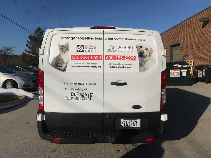 Hinsdale Humane Society, Nonprofit signage, Van and vehicle graphics, stickers