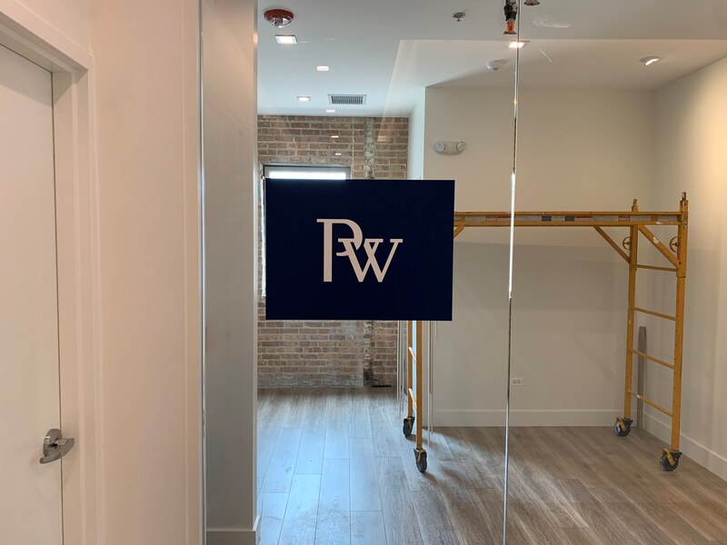Performance Wealth Management Hinsdale Illinois Office Branding Signs Entrance logo signs dimensional lettering window sign posters
