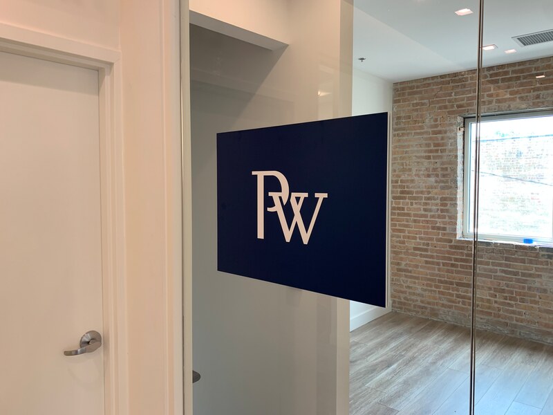 Performance Wealth Management Hinsdale Illinois Office Branding Signs Entrance logo signs dimensional lettering window sign posters