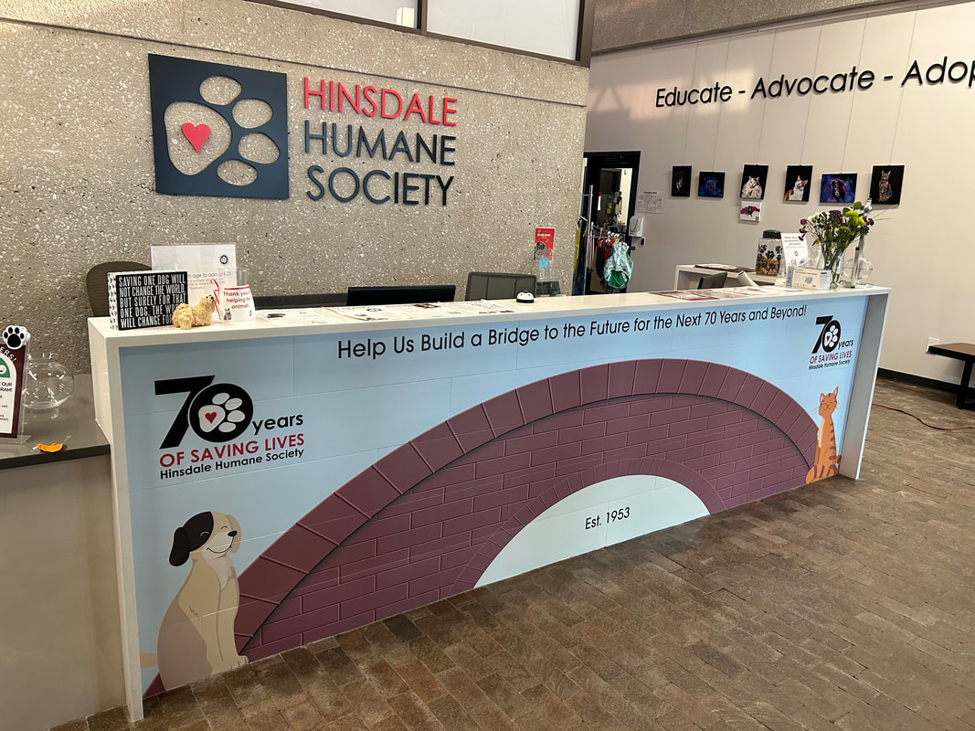 Hinsdale Humane Society Donor Wall display mural signs 