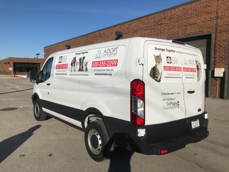 Hinsdale Humane Society, Nonprofit signage, Van and vehicle graphics, stickers