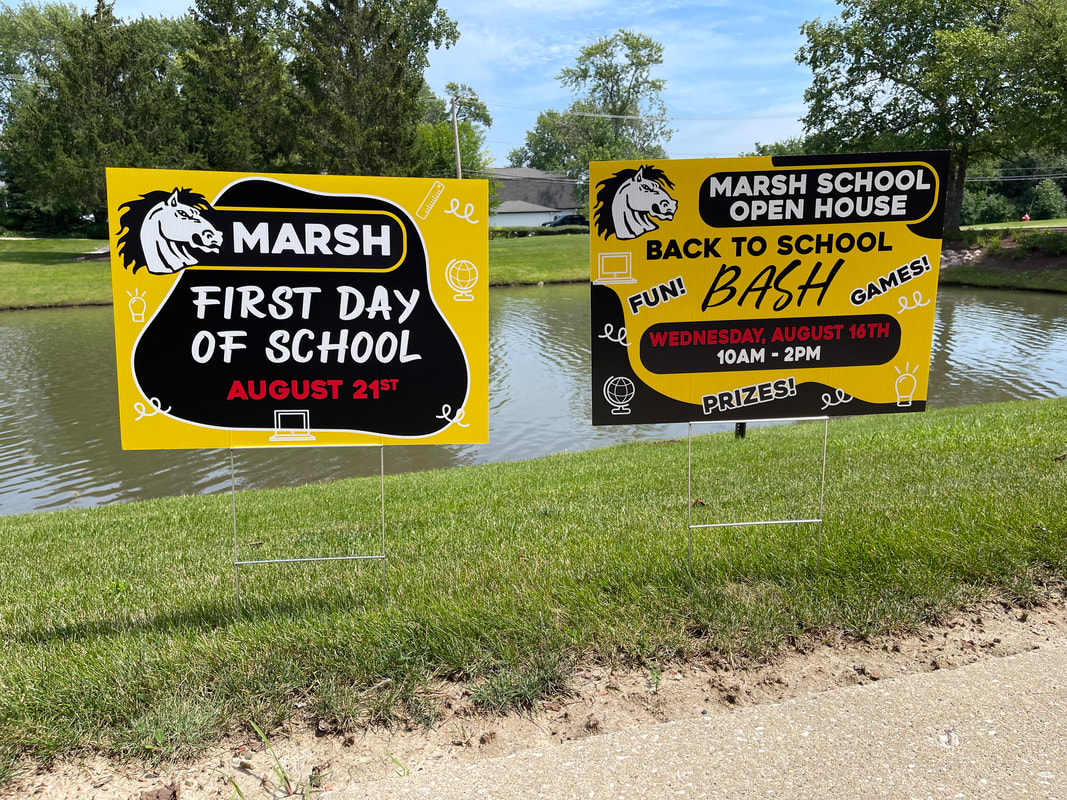 back to school yard signs education illinois students printing 