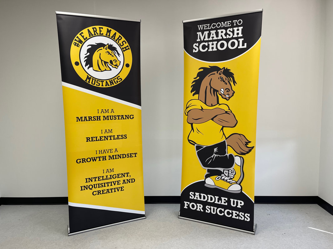 back to school banner stands education illinois students printing 