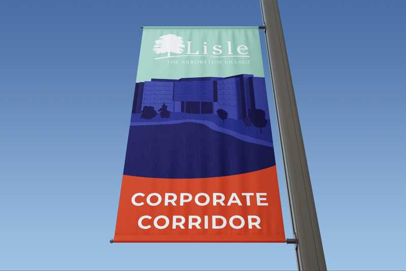 bannerville graphic design campaign pole banner lisle chicago corporate corridor