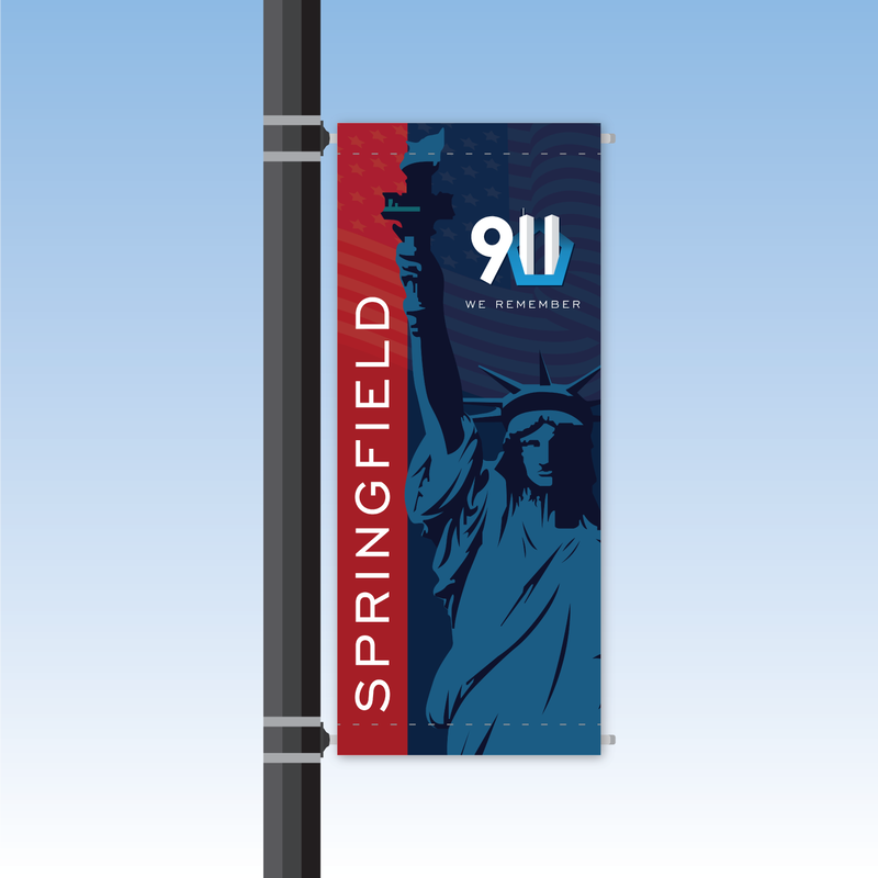 September 11th Commemorative Twentieth Anniversary Light Pole Banners 9/11 Illinois Chicago Burr Ridge Hinsdale Elmhurst 